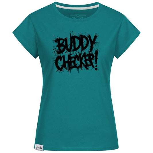 Buddy Checker Damen T-Shirt – Graffiti Print