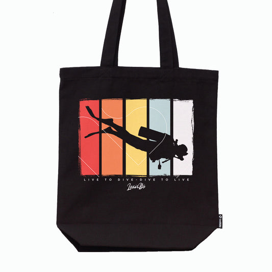 Live to dive Shopping Bag