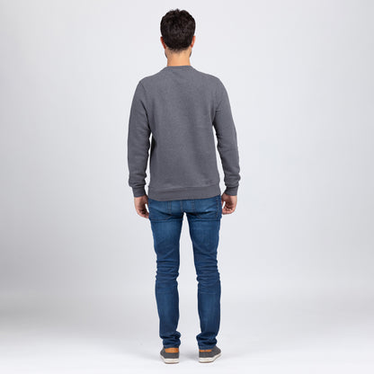 Herren Sweater mid grey melange