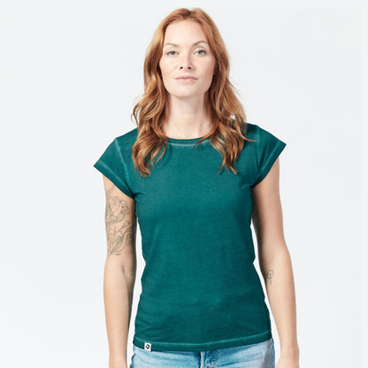 Damen Basic T-Shirt cold washed