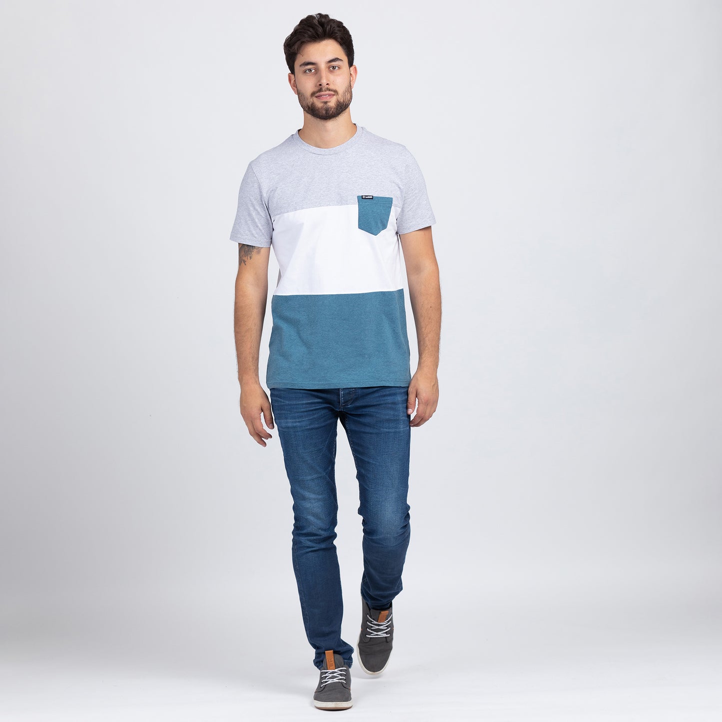 Herren Pocket T-Shirt dreifarbig