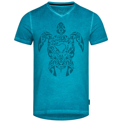 Tribal Turtle V-Neck T-Shirt Herren