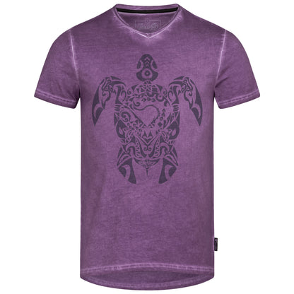 Tribal Turtle V-Neck T-Shirt Herren